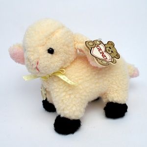 Vtg 1990 GUND Lamb Plush Stuffed Animal